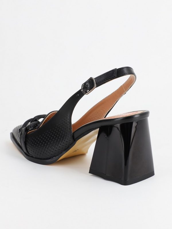 Pantofi Dama cu Toc Gros Negru BS740AY2304106 124