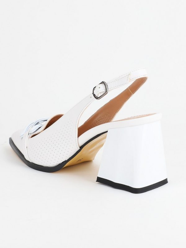 Pantofi Dama cu Toc Gros Alb BS740AY2304105 124