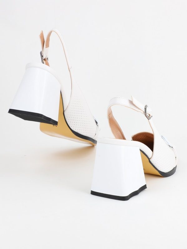 Pantofi Dama cu Toc Gros Alb BS740AY2304105 120
