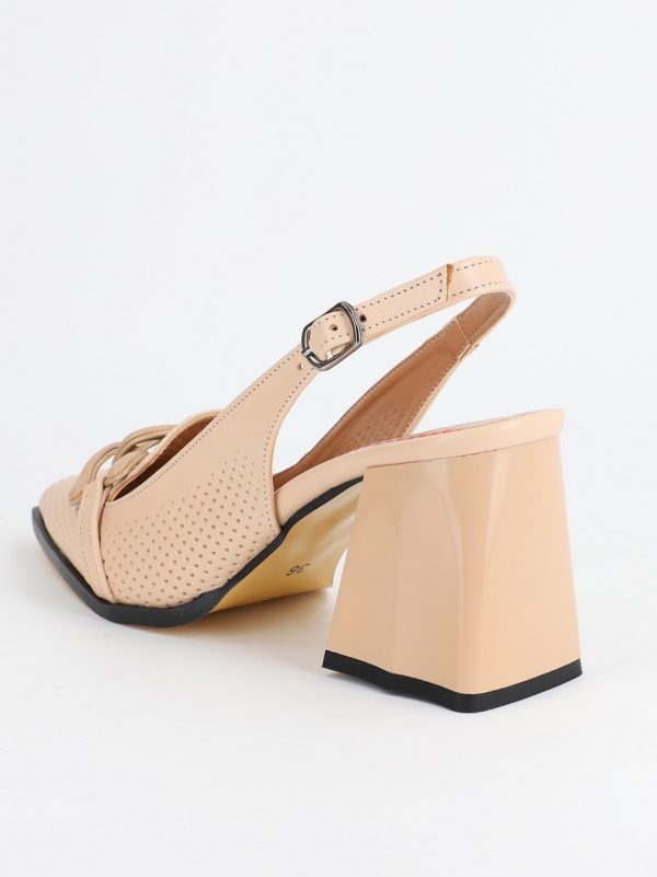 Pantofi Dama cu Toc Gros Bej BS740AY2304103 125