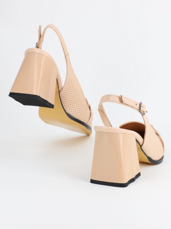 Pantofi Dama cu Toc Gros Bej BS740AY2304103 120