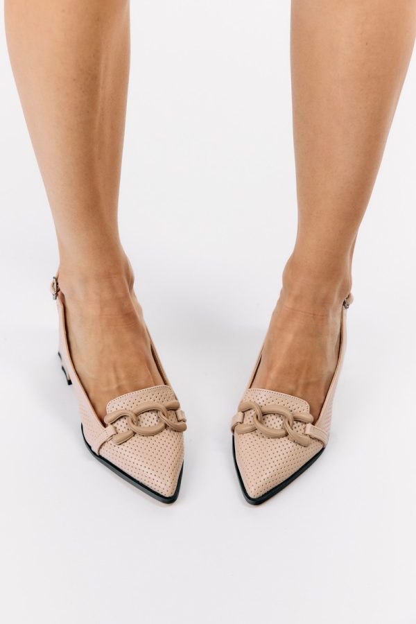 Pantofi Dama cu Toc Gros Bej BS740AY2304103 119