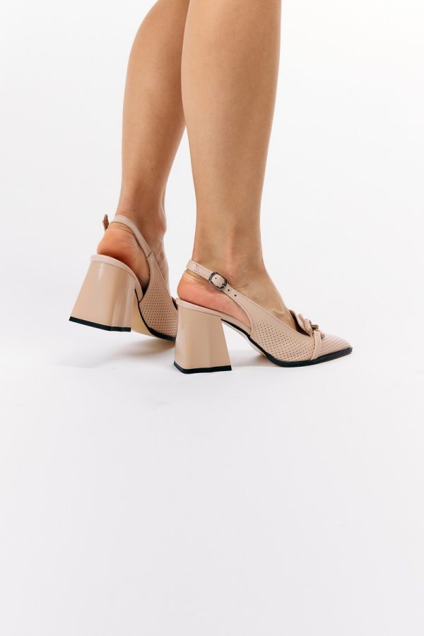 Pantofi Dama cu Toc Gros Bej BS740AY2304103 123