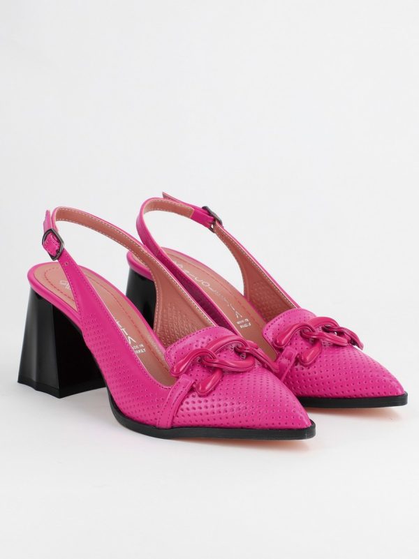 Pantofi Dama cu Toc Gros Fuchsia BS740AY2304104 122