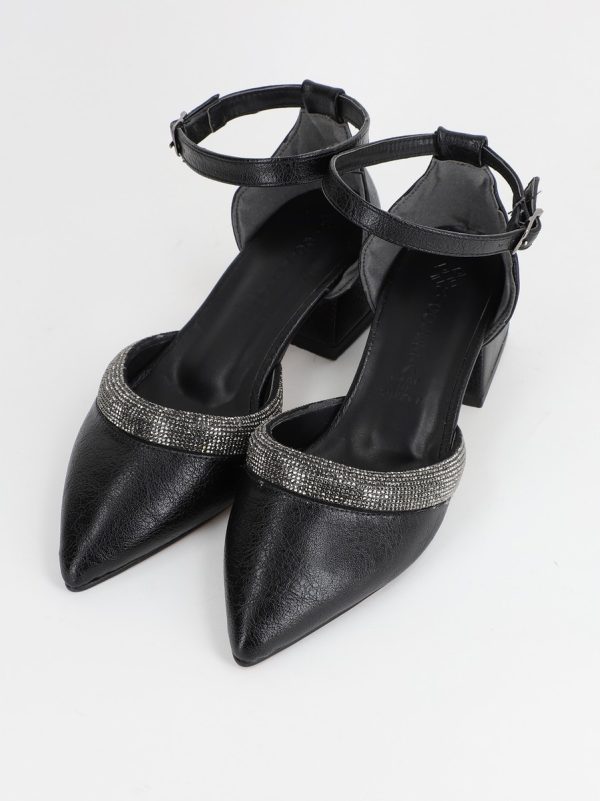 Pantofi Dama cu Toc Gros Negru BS2329AY2304114 119