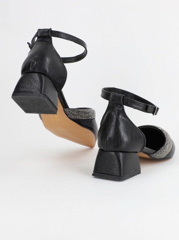 Pantofi Dama cu Toc Gros Negru BS2329AY2304114 121