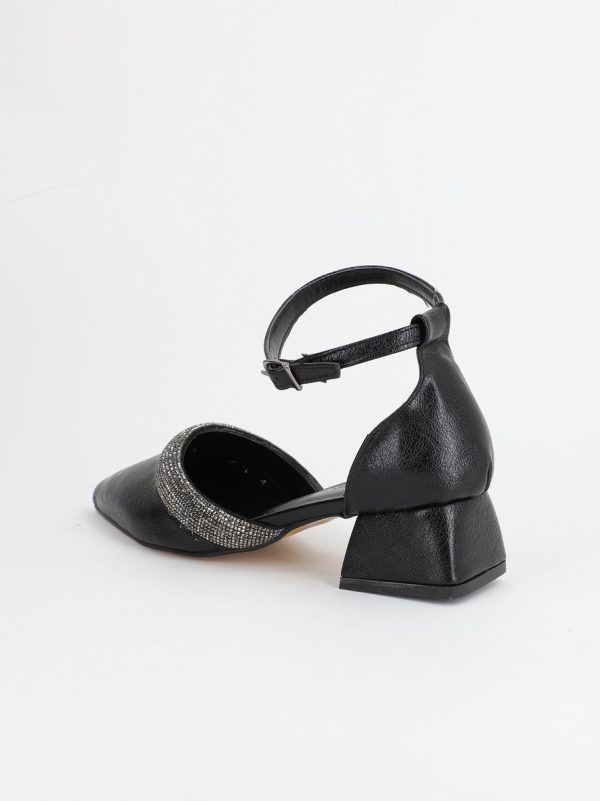 Pantofi Dama cu Toc Gros Negru BS2329AY2304114 122