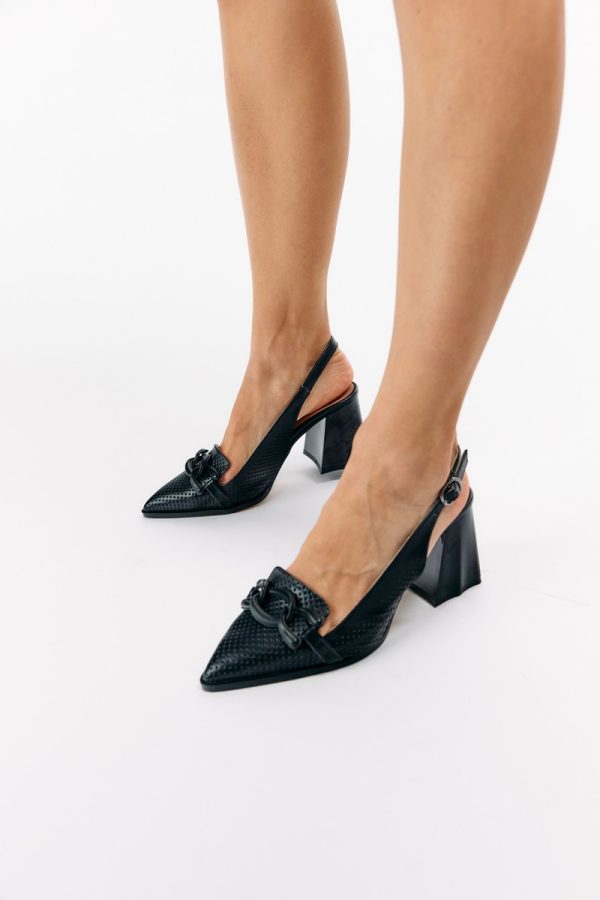 Pantofi Dama cu Toc Gros Negru BS740AY2304106 119