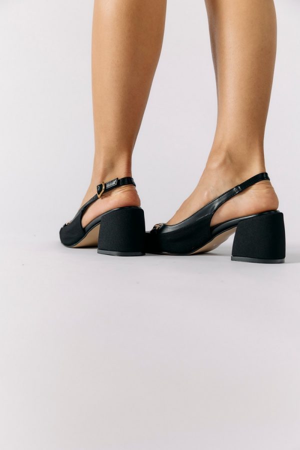 Pantofi Dama cu Toc Gros Negru cu Fundita BS315AY2304118 125