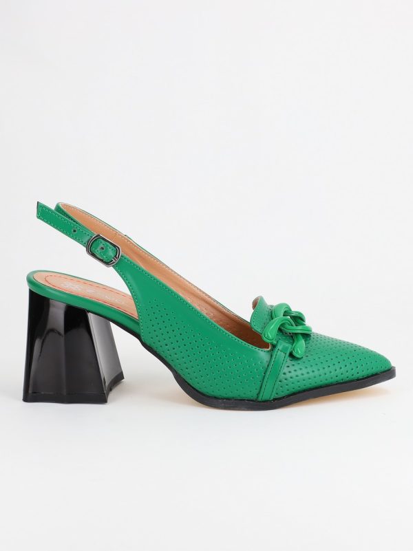Pantofi Dama cu Toc Gros Verde BS740AY2304107 126