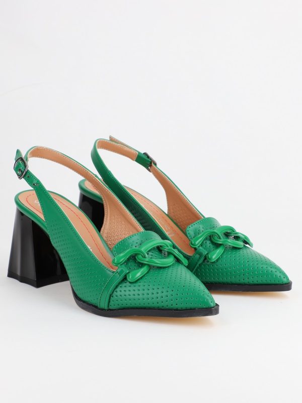 Pantofi Dama cu Toc Gros Verde BS740AY2304107 122