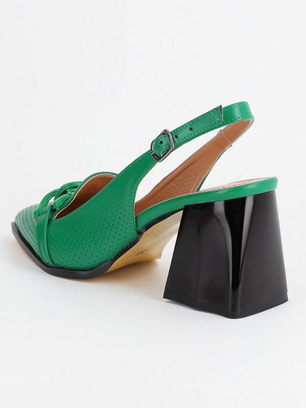 Pantofi Dama cu Toc Gros Verde BS740AY2304107 124
