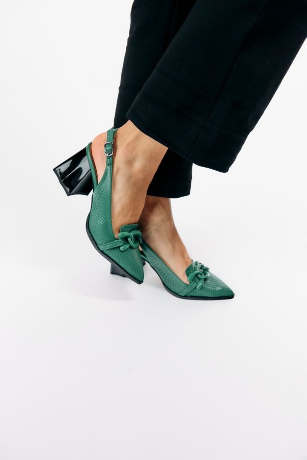 Pantofi Dama cu Toc Gros Verde BS740AY2304107 119