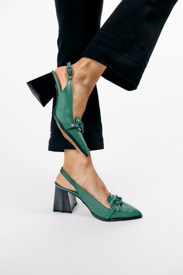 Pantofi Dama cu Toc Gros Verde BS740AY2304107 125