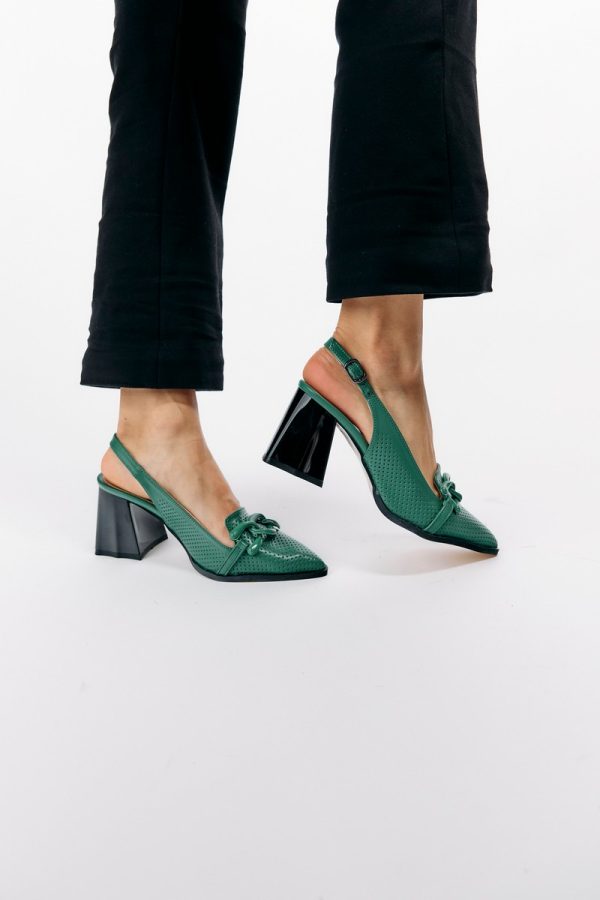 Pantofi Dama cu Toc Gros Verde BS740AY2304107 123