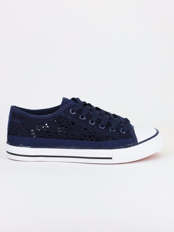 Pantofi Sport Dama tip teniși cu șiret bleumarin BS97EV2305318 121