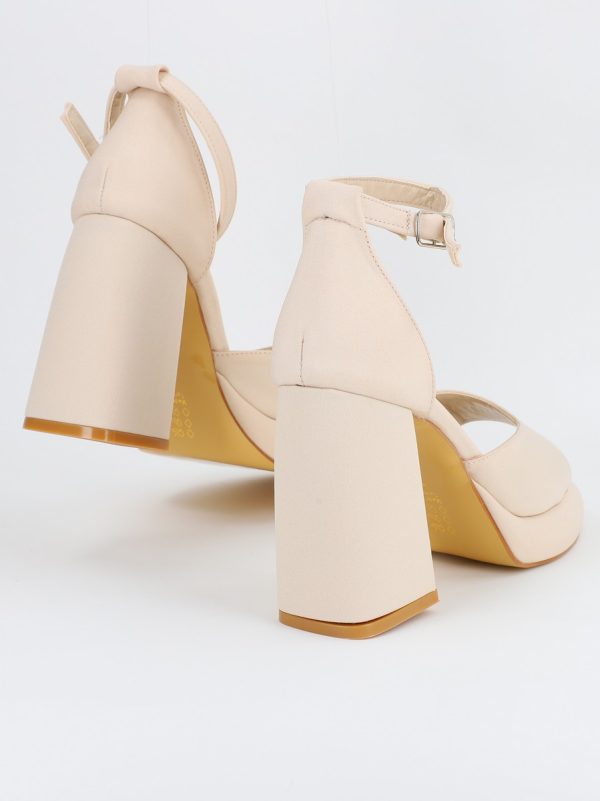 Sandale Dama cu Toc Gros Crem BS1001SN2304148 120