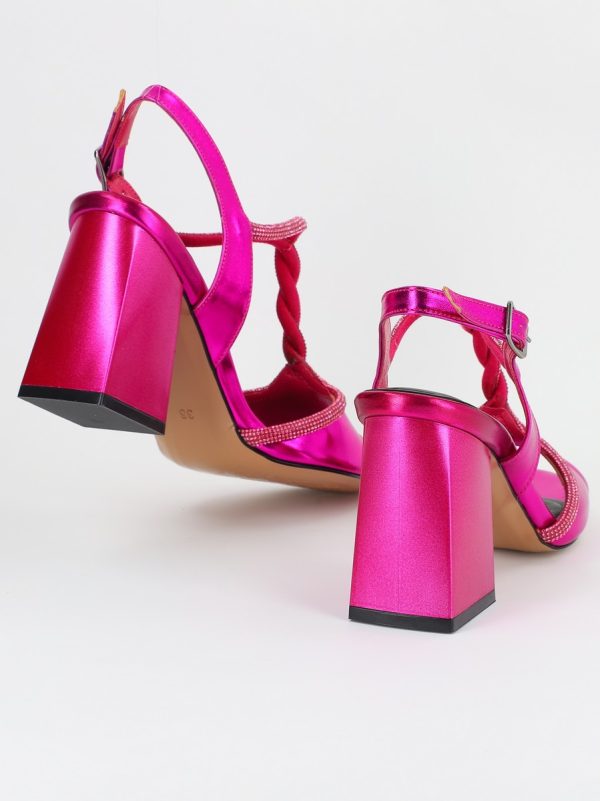 Sandale Dama cu Toc Gros Fuchsia BS808SN2304129 124