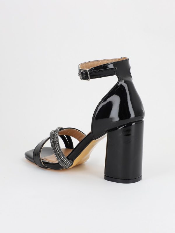Sandale Dama cu Toc Gros Negru BS122SN2304145 122