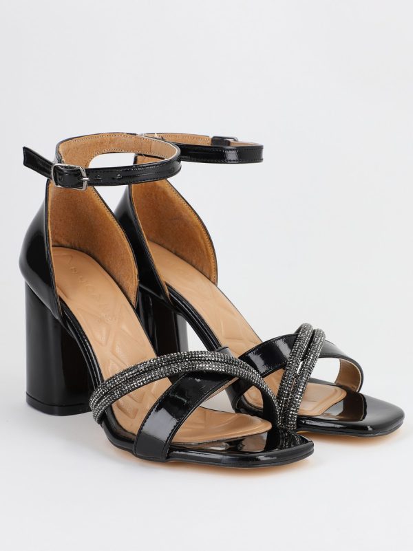Sandale Dama cu Toc Gros Negru BS122SN2304145 120