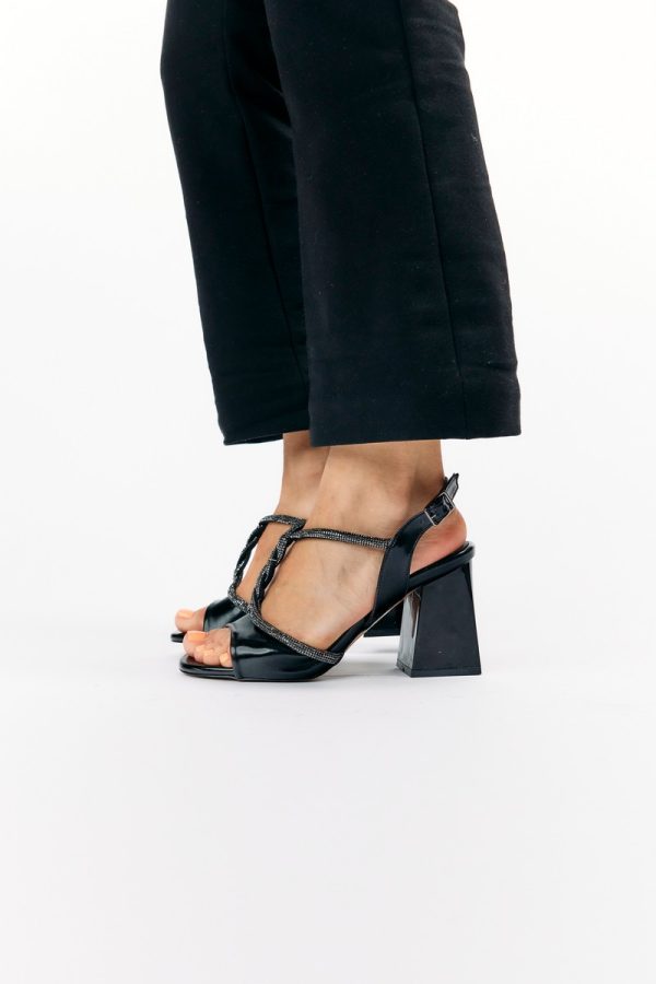 Sandale Dama cu Toc Gros Negru BS808SN2304131 123
