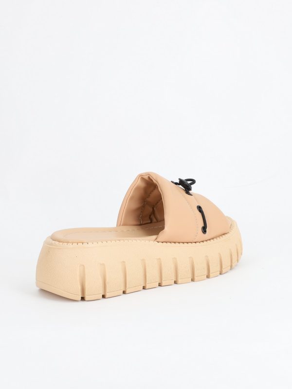 Papuci Dama talpă groasă Piele eco Bej (BS611TR2305561) 120