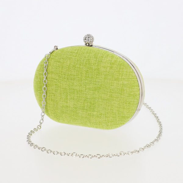 Clutch cu Pietre - Geanta dama evenimente din material sintetic Verde (BS5861LK2306726)