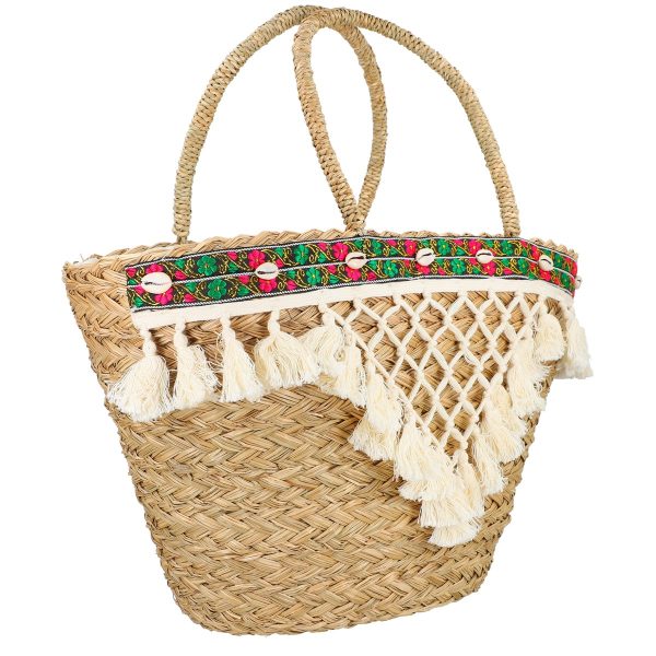Geanta de Plaja Paie Naturale cu Dantela culoare Negru (BS2306027) 122