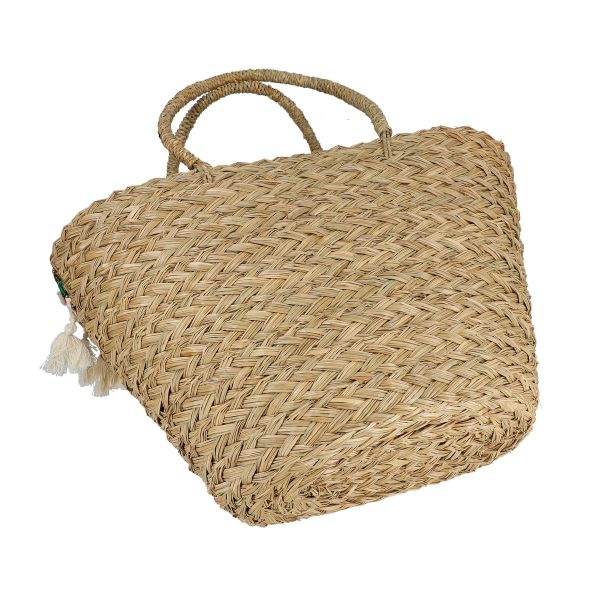 Geanta de Plaja Paie Naturale cu Dantela culoare Rosu (BS2306023) 120