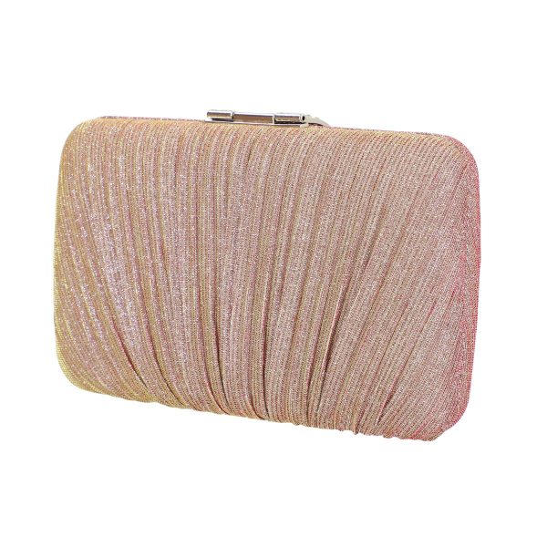 Geanta evenimente de dama din material sidefat roz inchidere cu accesoriu pietre BS8810Z2306752 120