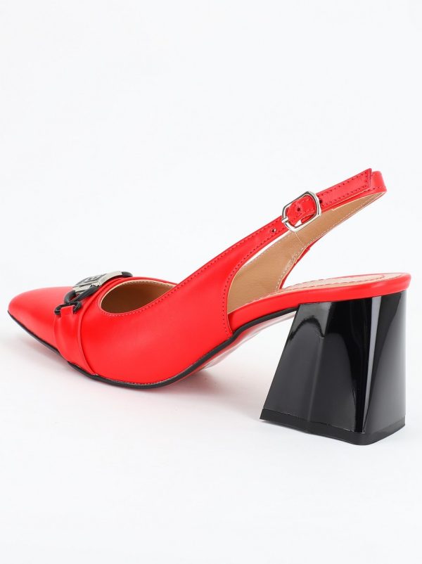 Pantofi Dama cu Toc ascutit Piele Eco Rosu BS742PT2305419 121