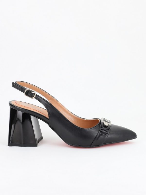 Pantofi Dama cu Toc ascutit Piele Eco Negru BS742PT2305416 119