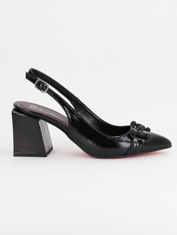 Pantofi Dama cu Toc gros varf ascutit Piele eco Negru (BS7321AY2305529) 120