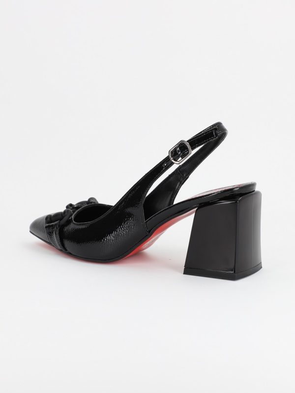 Pantofi Dama cu Toc gros varf ascutit Piele eco Negru (BS7321AY2305529) 121