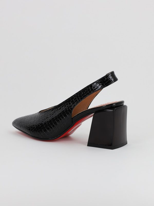 Pantofi Dama cu Toc Gros Varf Ascutit Piele Ecologica Negru (BS7261AY2305520) 119