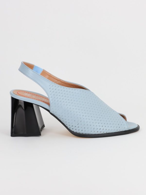 Pantofi Dama cu Toc Gros Varf Rotund Piele Ecologica Albastru (BS642SN2305473) 119