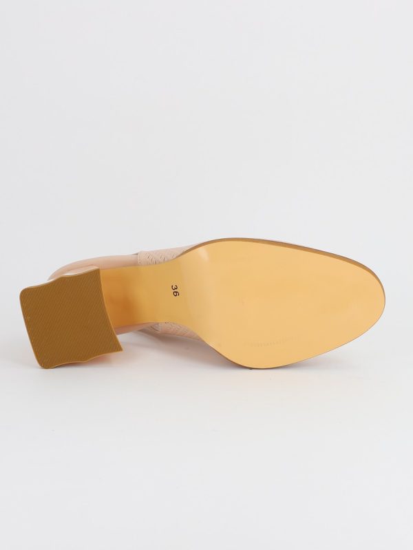 Pantofi Dama cu Toc Gros Varf Rotund Piele Ecologica Bej (BS642SN2305471) 121