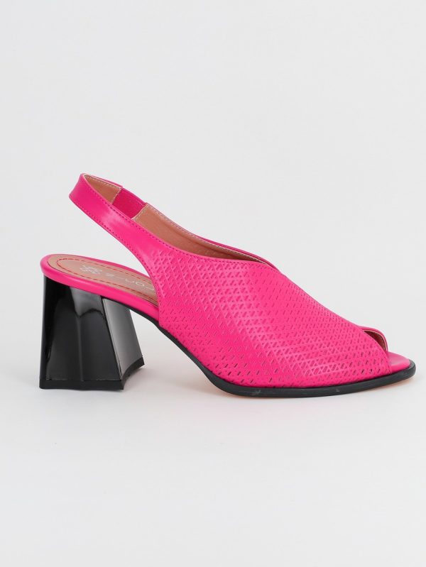 Pantofi Dama cu Toc Gros Varf Rotund Piele Ecologica Fuchsia (BS642SN2305475) 120