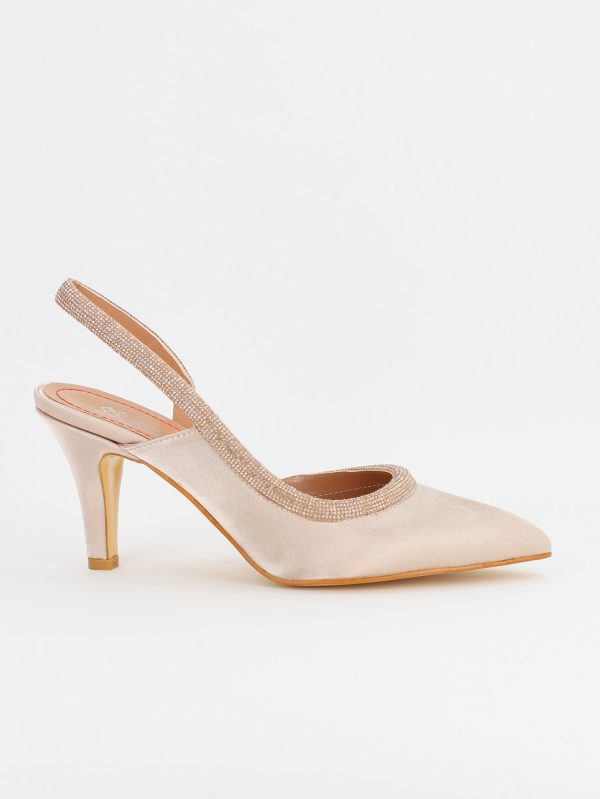 Pantofi Dama cu Toc subtire varf ascutit Bej (BS707AY2305511) 119