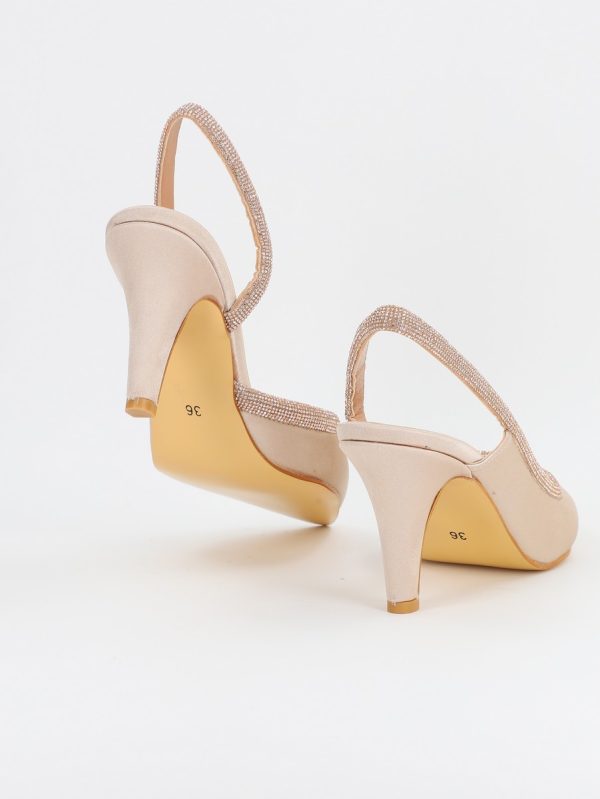 Pantofi Dama cu Toc subtire varf ascutit Bej (BS707AY2305511) 121