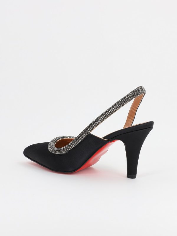 Pantofi Dama cu Toc subtire varf ascutit Negru Platina (BS707AY2305512) 120
