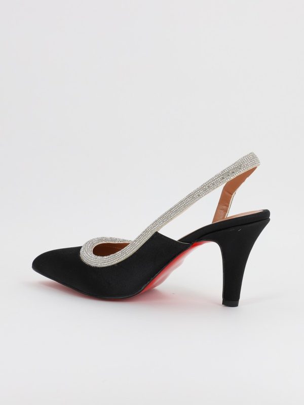 Pantofi Dama cu Toc Subtire Varf Ascutit Negru argintiu (BS707AY2305516) 120