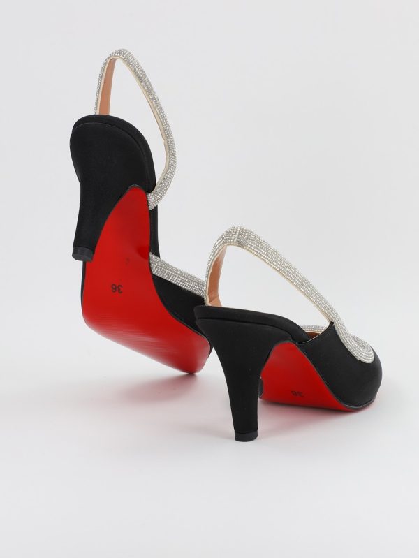 Pantofi Dama cu Toc Subtire Varf Ascutit Negru argintiu (BS707AY2305516) 121