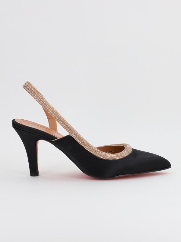 Pantofi Dama cu Toc Subtire Varf Ascutit Negru auriu (BS707AY2305517) 119