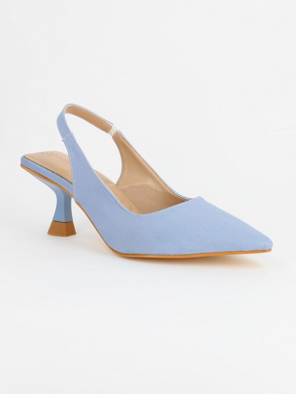 Pantofi cu Toc Dama - Pantofi Dama cu Toc varf ascutit Piele Eco Albastru deschis (BS8918AY2305445)