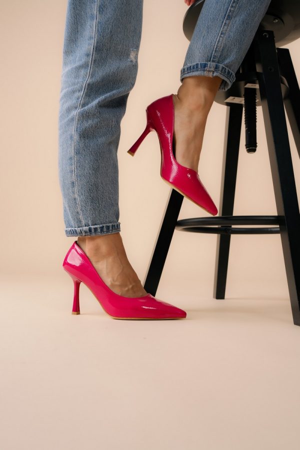 Pantofi Dama cu Toc varf ascutit Piele Eco Fuchsia (BS8901AY2305432) 123