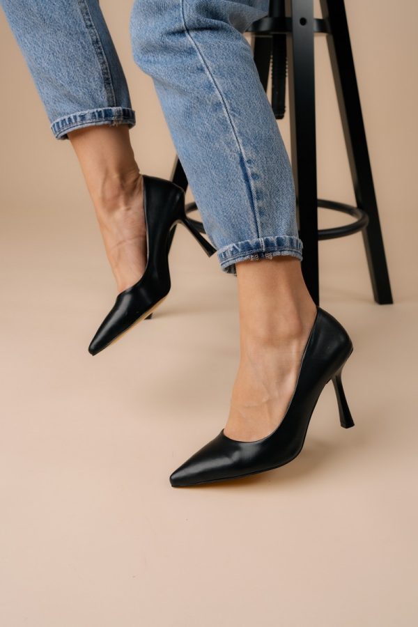 Pantofi Dama cu Toc varf ascutit Piele Eco Negru (BS8901AY2305436) 121