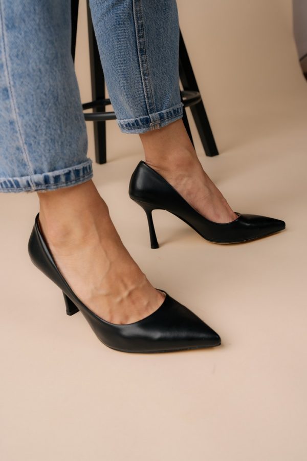 Pantofi Dama cu Toc varf ascutit Piele Eco Negru (BS8901AY2305436) 119
