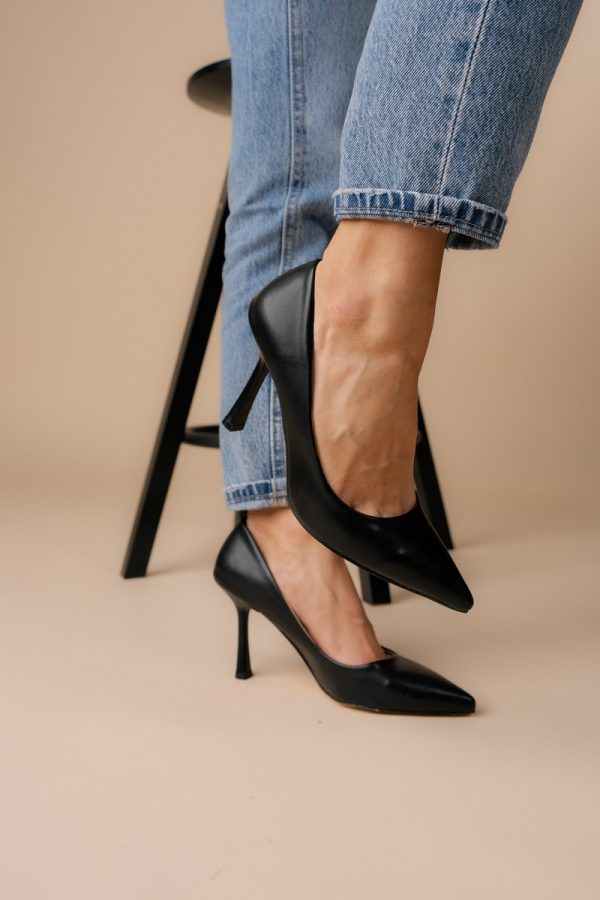 Pantofi Dama cu Toc varf ascutit Piele Eco Negru (BS8901AY2305436) 123