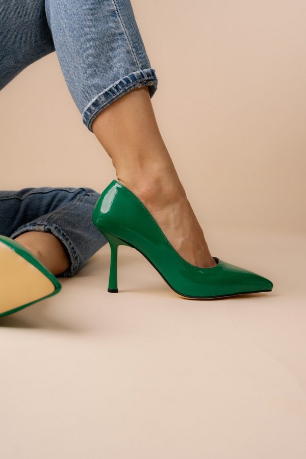 Pantofi Dama cu Toc varf ascutit Piele Eco Verde (BS8901AY2305431) 119